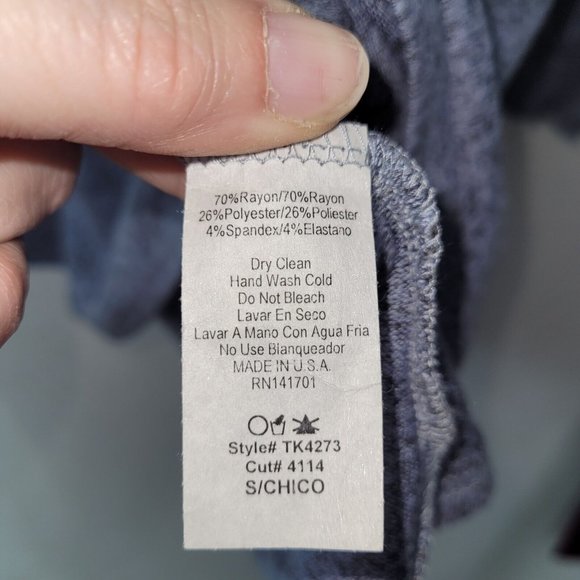 143‎ Story Line Up Sweater Womens S Tiered Bell 3/4 Sleeve Blue Heathered - Picture 5 of 10